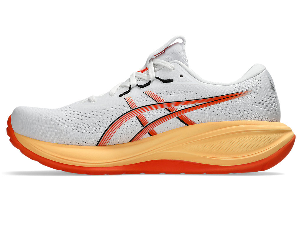 Asics Men's GEL-CUMULUS 28 Running Shoes in White/Energy Orange