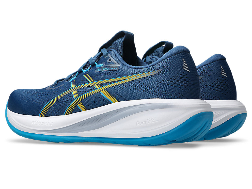 Asics Men's GEL-CUMULUS 28 Running Shoes in Twilight Blue/Yamabuki