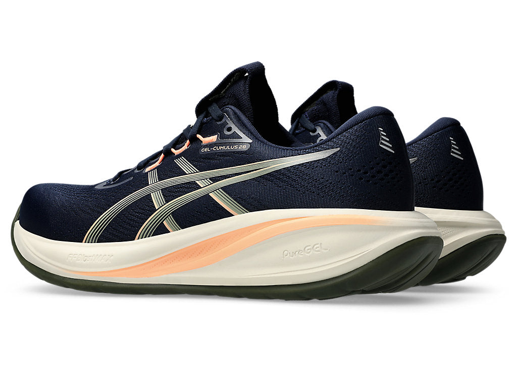 Asics Men's GEL-CUMULUS 28 Running Shoes in Midnight/Khaki Green