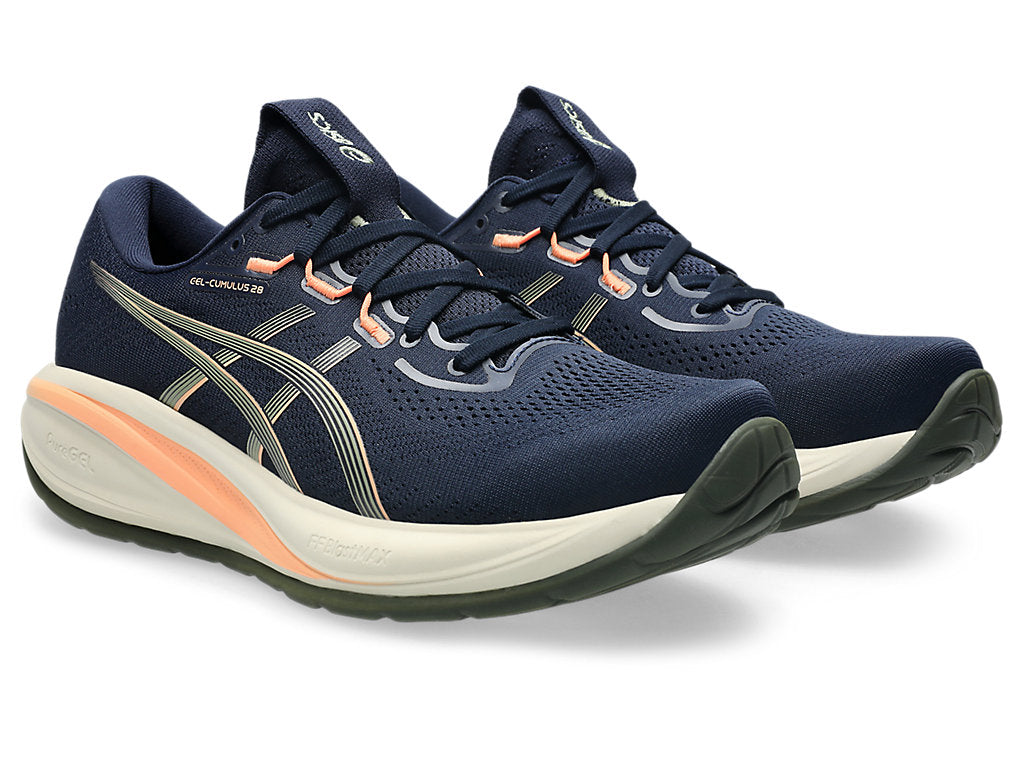 Asics Men's GEL-CUMULUS 28 Running Shoes in Midnight/Khaki Green