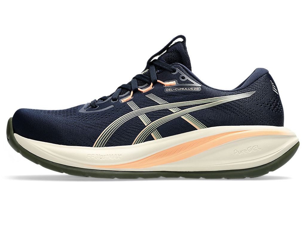 Asics Men's GEL-CUMULUS 28 Running Shoes in Midnight/Khaki Green