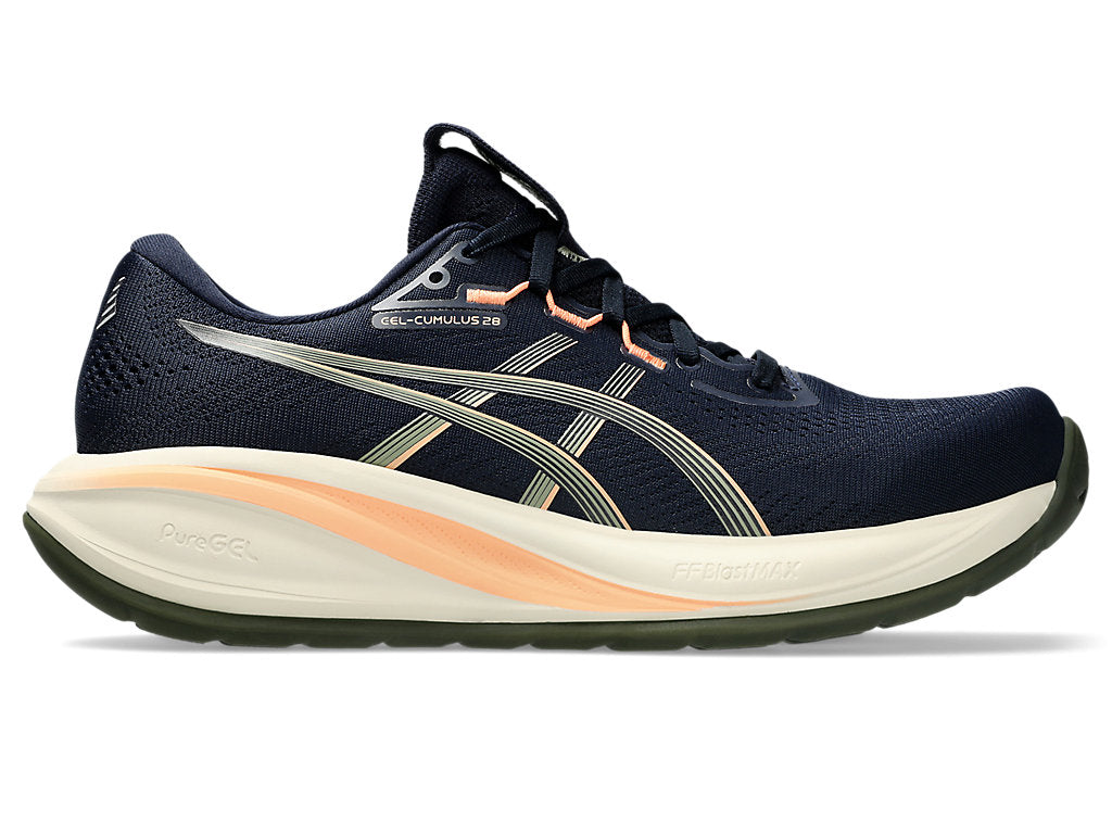 Asics Men's GEL-CUMULUS 28 Running Shoes in Midnight/Khaki Green