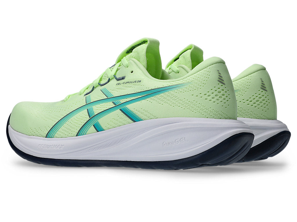 Asics Men's GEL-CUMULUS 28 Running Shoes in Illuminate Yellow/Energy Aqua