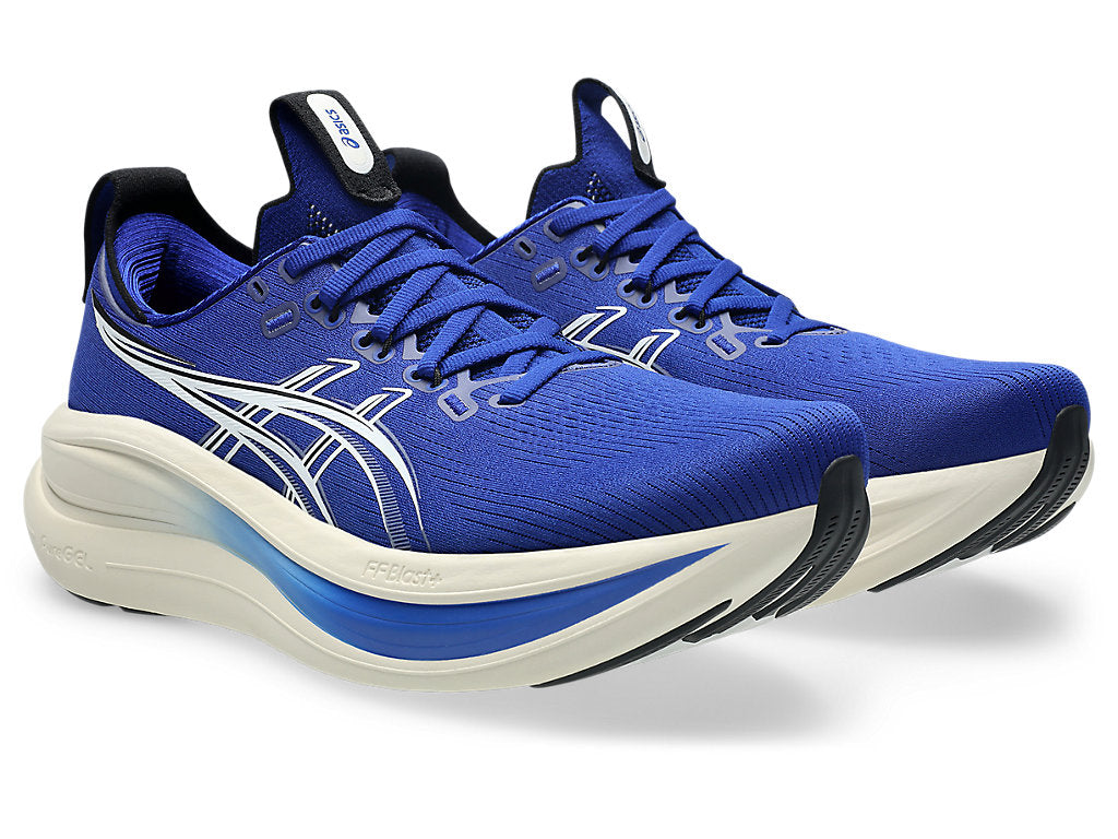 Asics Men's GEL-NIMBUS 28 Wide (2E) Running Shoes in Prussian Blue/Cream