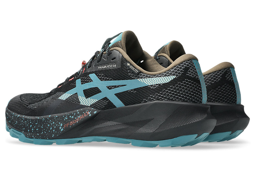 Asics Men's TRABUCO 14 GTX Running Shoes in Black/Misty Pine