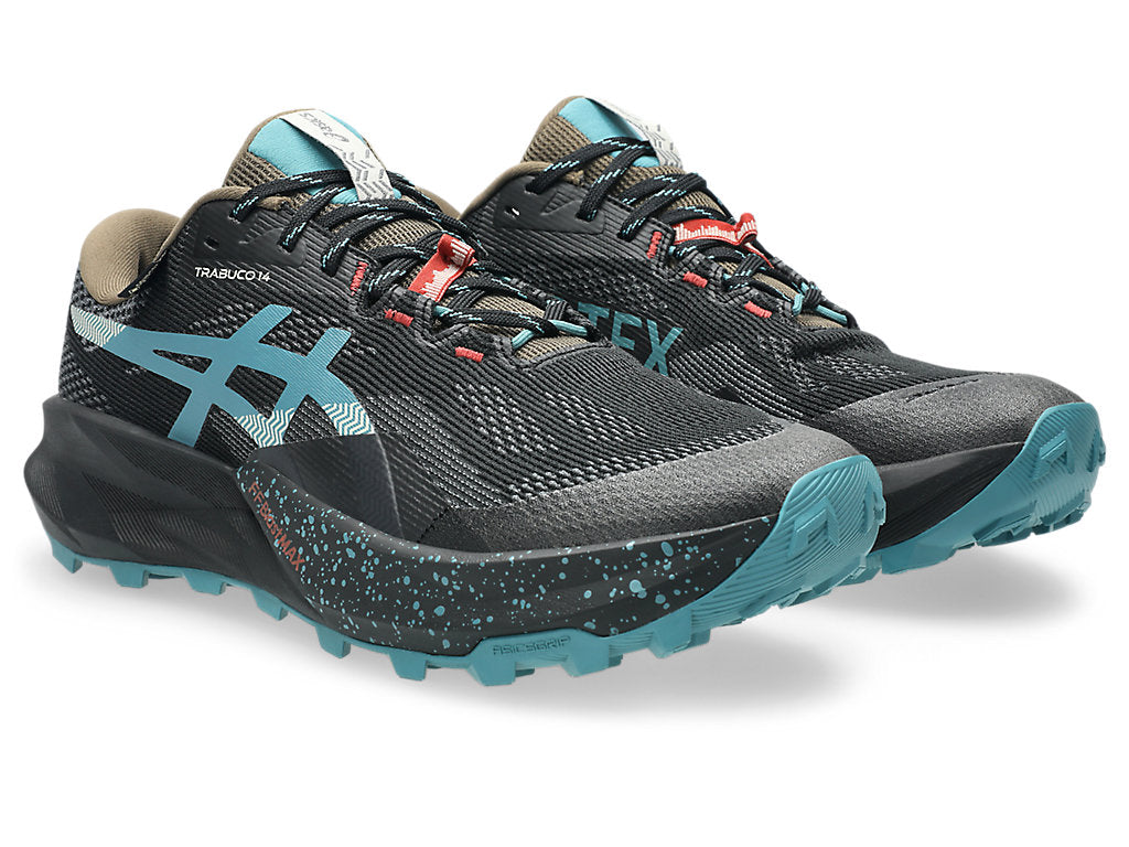 Asics Men's TRABUCO 14 GTX Running Shoes in Black/Misty Pine