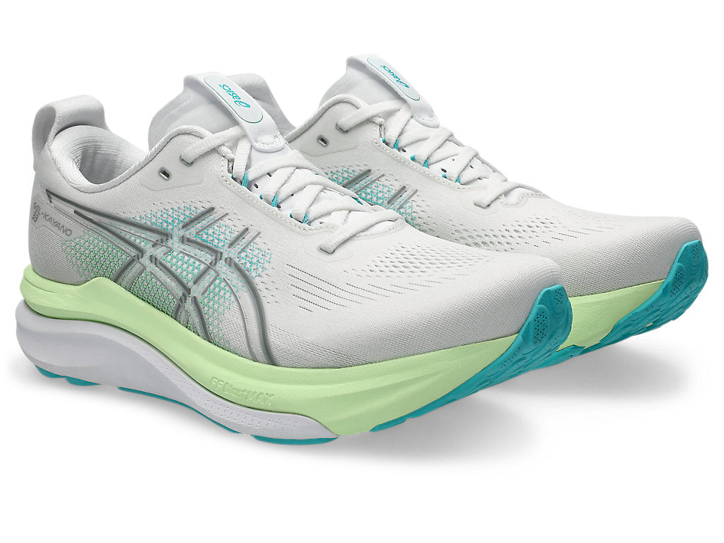 Asics Men's GEL-KAYANO 33 Running Shoes in White/Energy Aqua