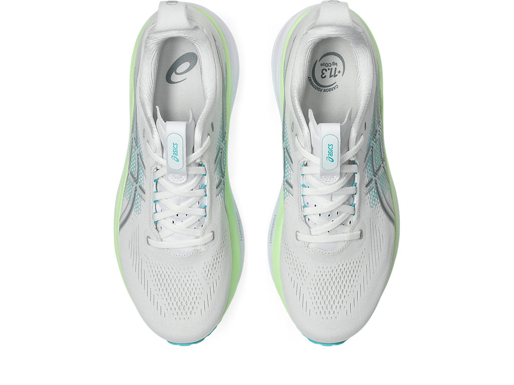 Asics Men's GEL-KAYANO 33 Running Shoes in White/Energy Aqua