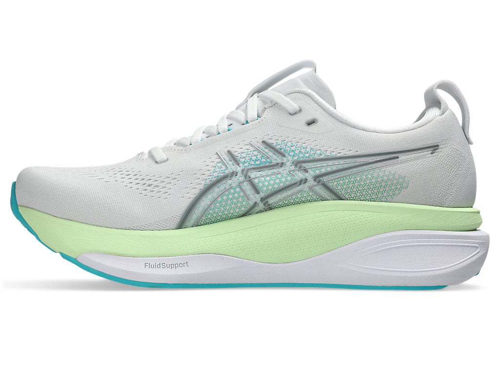 Asics Men's GEL-KAYANO 33 Running Shoes in White/Energy Aqua