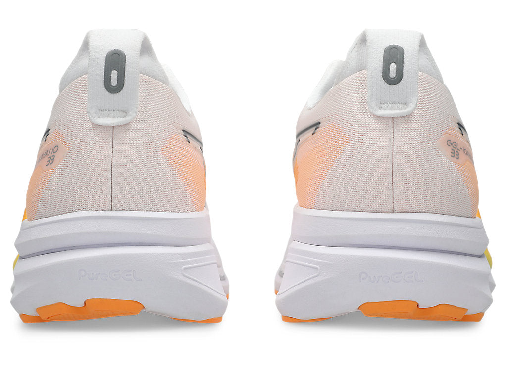 Asics Men's GEL-KAYANO 33 Running Shoes in White/Stadium Orange