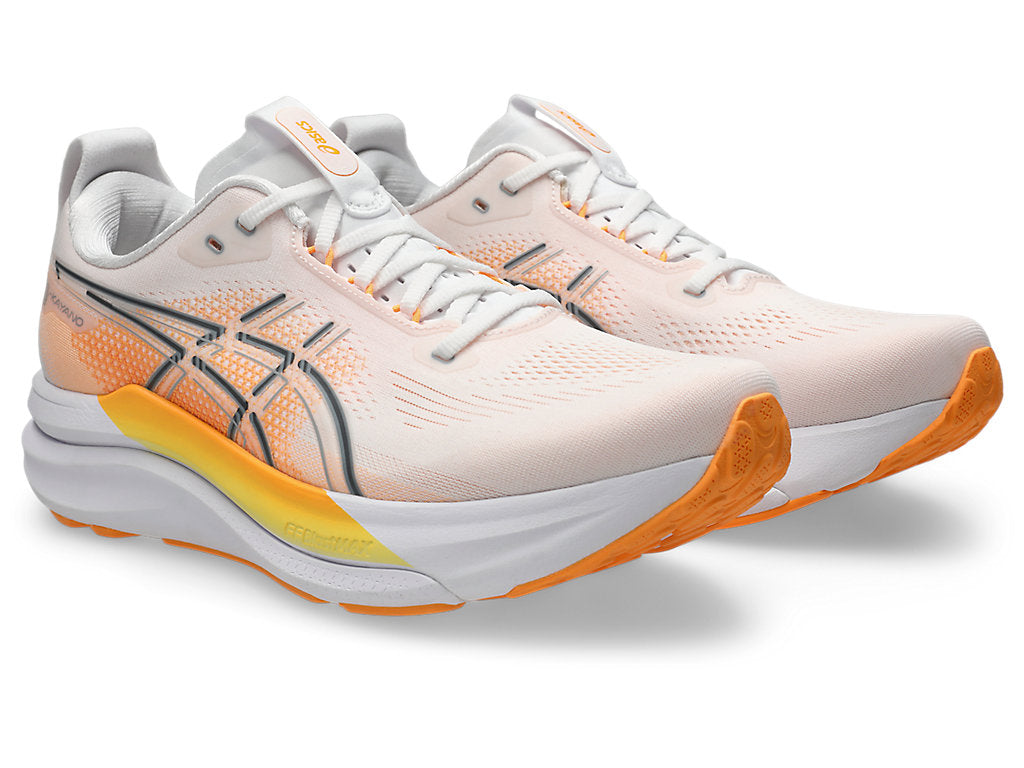 Asics Men's GEL-KAYANO 33 Running Shoes in White/Stadium Orange