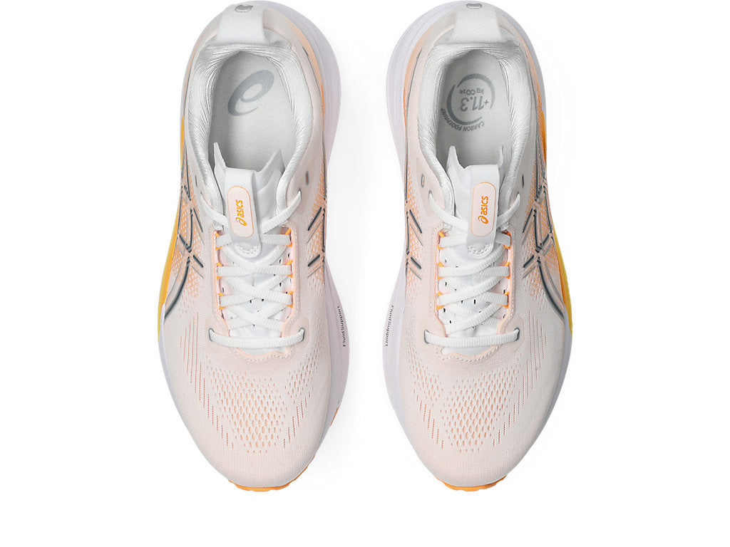 Asics Men's GEL-KAYANO 33 Running Shoes in White/Stadium Orange