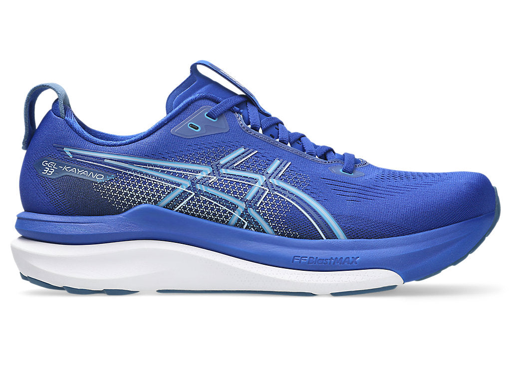 Asics Men's GEL-KAYANO 33 Running Shoes in Prussian Blue/White