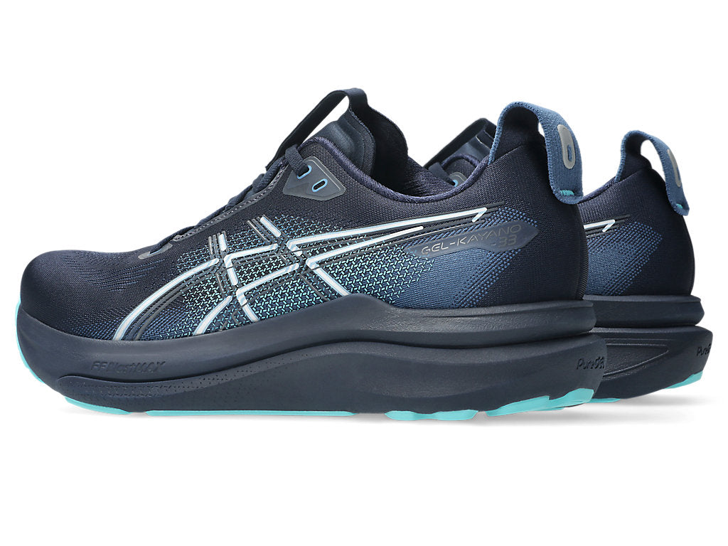 Asics Men's GEL-KAYANO 33 Running Shoes in Midnight/Ice Mint
