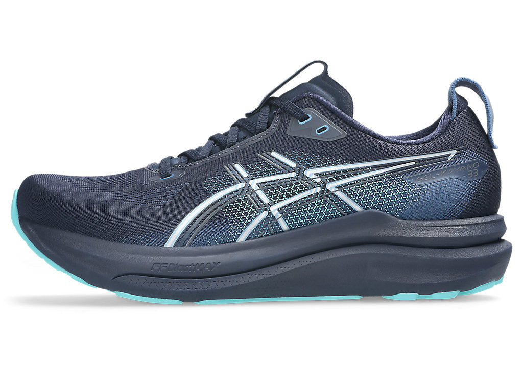 Asics Men's GEL-KAYANO 33 Running Shoes in Midnight/Ice Mint