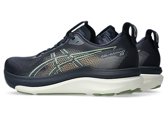 Asics Men's GEL-KAYANO 33 Running Shoes in Midnight/Khaki Green