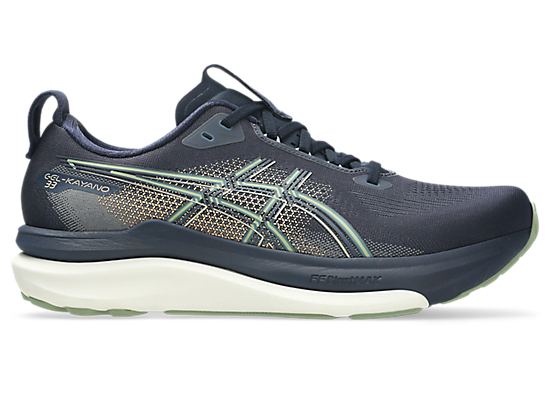 Asics Men's GEL-KAYANO 33 Running Shoes in Midnight/Khaki Green