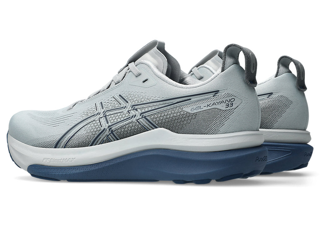Asics Men's GEL-KAYANO 33 Wide (2E) Running Shoes in Piedmont Grey/Midnight