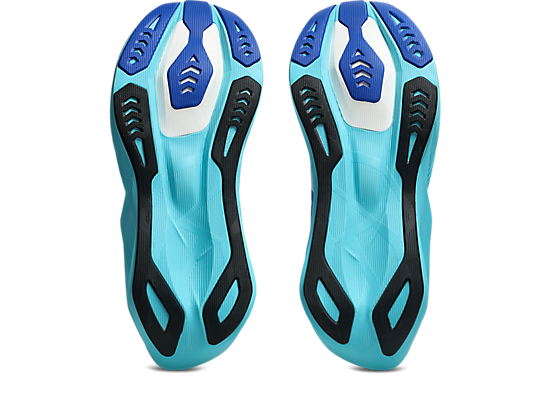 Asics Men's NOVABLAST 6 Running Shoes in White/Energy Aqua