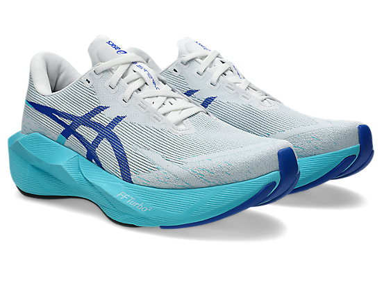 Asics Men's NOVABLAST 6 Running Shoes in White/Energy Aqua