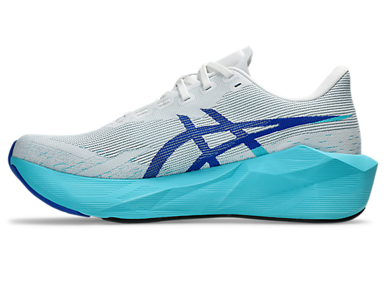 Asics Men's NOVABLAST 6 Running Shoes in White/Energy Aqua