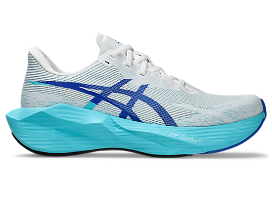 Asics Men's NOVABLAST 6 Running Shoes in White/Energy Aqua