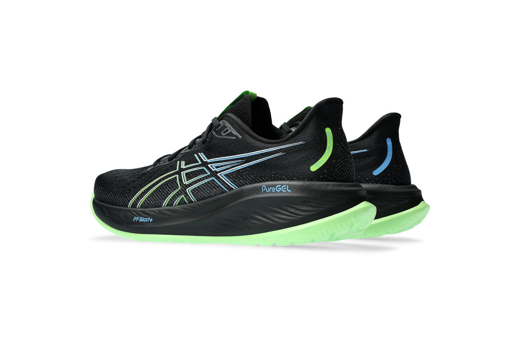 Asics Men's GEL-CUMULUS 26  Running Shoes in Black/Electric Lime