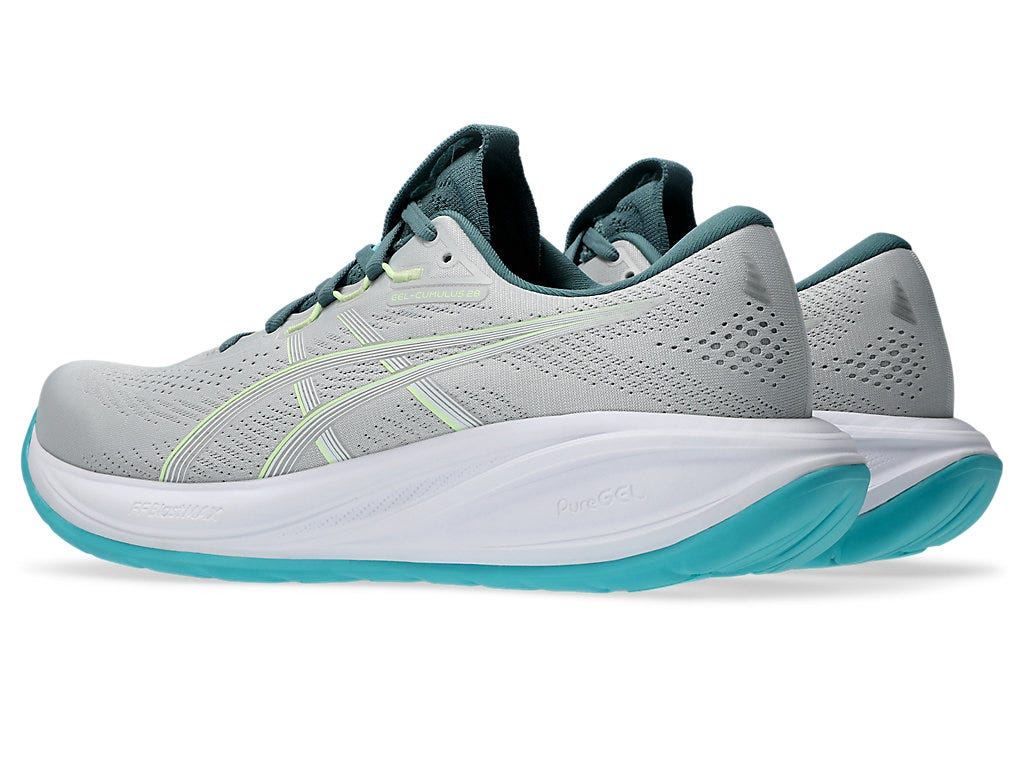 Asics Men's GEL-CUMULUS 28 Running Shoes in Cloud Grey/Energy Aqua