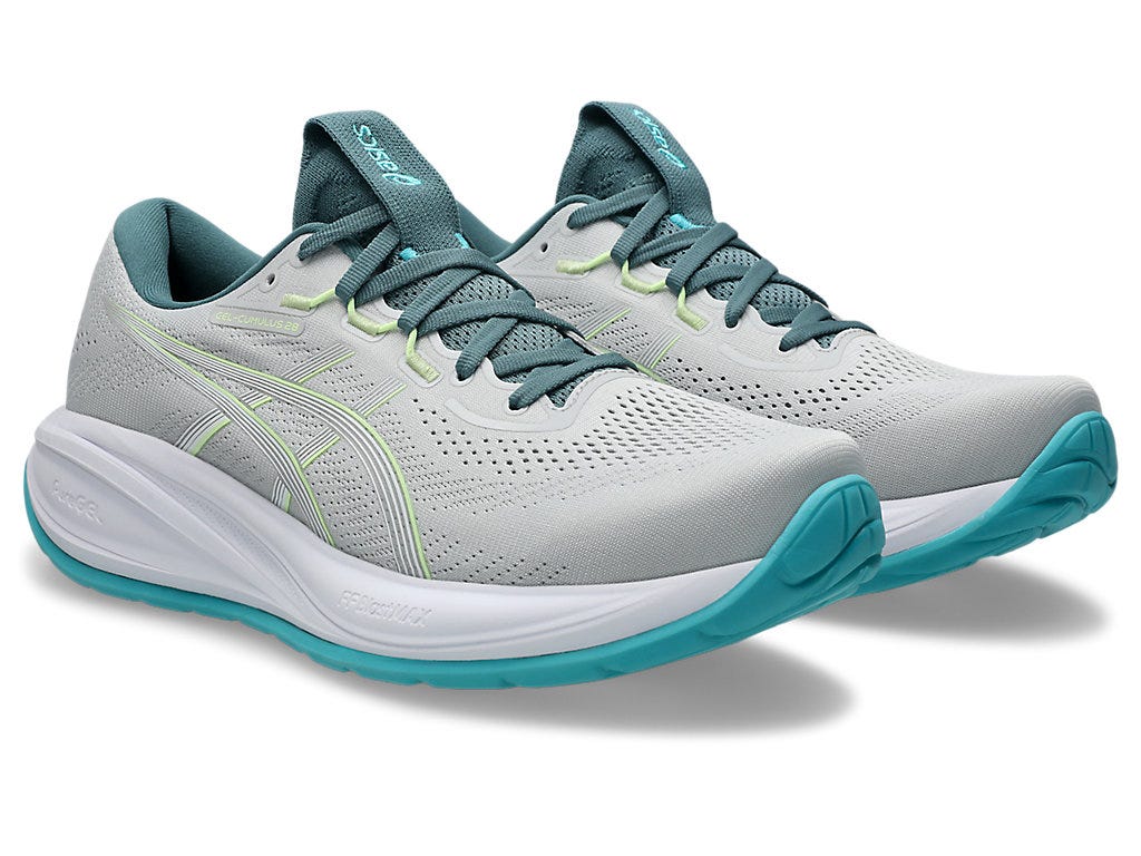 Asics Men's GEL-CUMULUS 28 Running Shoes in Cloud Grey/Energy Aqua