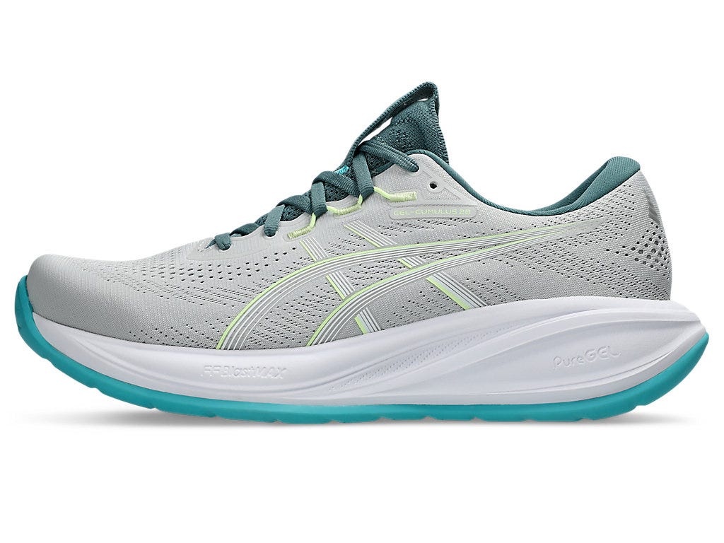 Asics Men's GEL-CUMULUS 28 Running Shoes in Cloud Grey/Energy Aqua