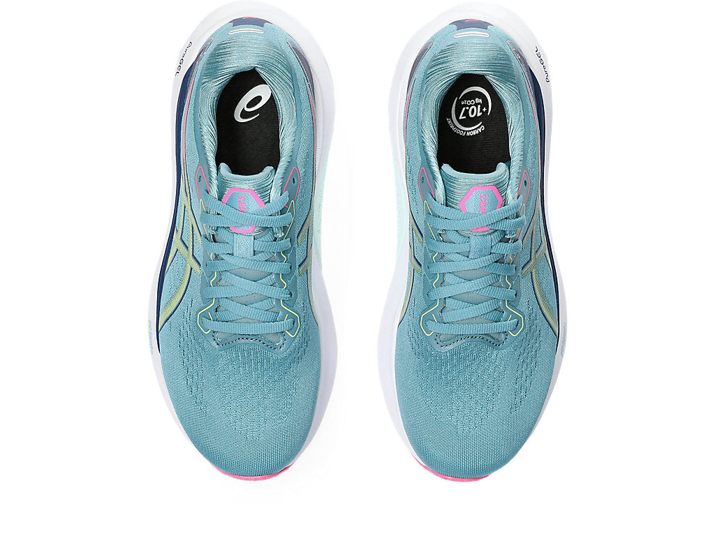Asics Women's GEL-KAYANO 30 Running Shoes in Gris Blue/Lime Green