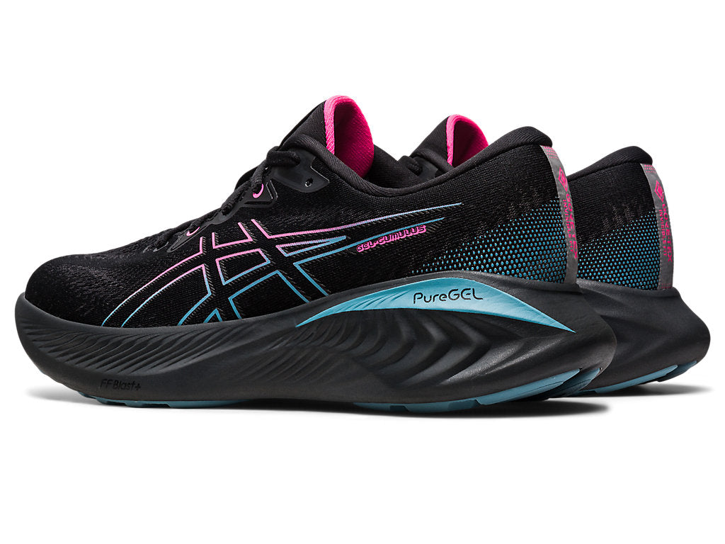 Asics Women's GEL-CUMULUS 25 GTX Running Shoes in Black/Hot Pink