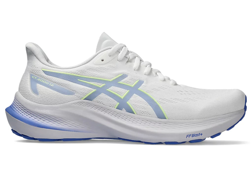 Asics Women's GT-2000 12 Wide (D) Running Shoes in White/Sapphire