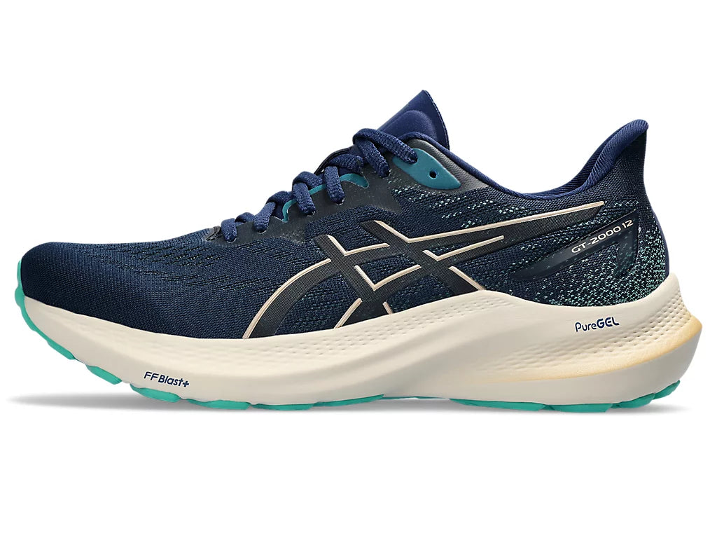 Asics Women's GT-2000 12 Running Shoes in Blue Expanse/Champagne