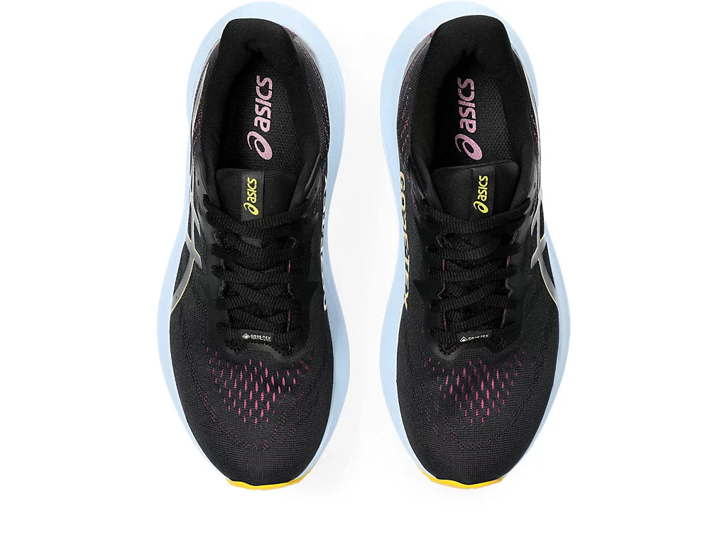 Asics Women's GT-2000 12 GTX Running Shoes in Black/Saffron