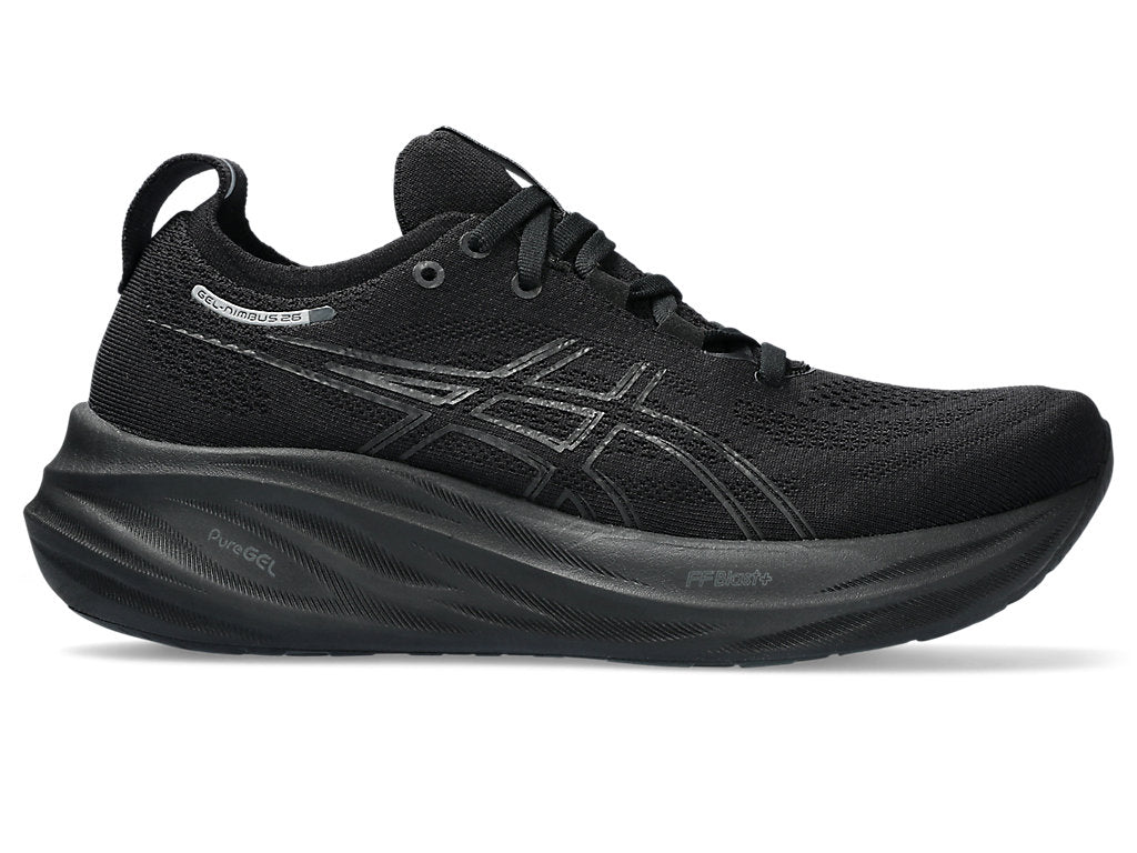 Asics Women's GEL-NIMBUS 26 Running Shoes in Black/Black