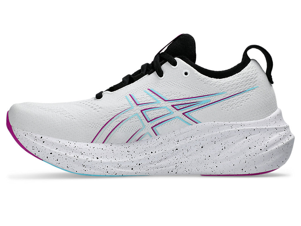 Asics Women's GEL-NIMBUS 26 Running Shoes in White/Soothing Sea