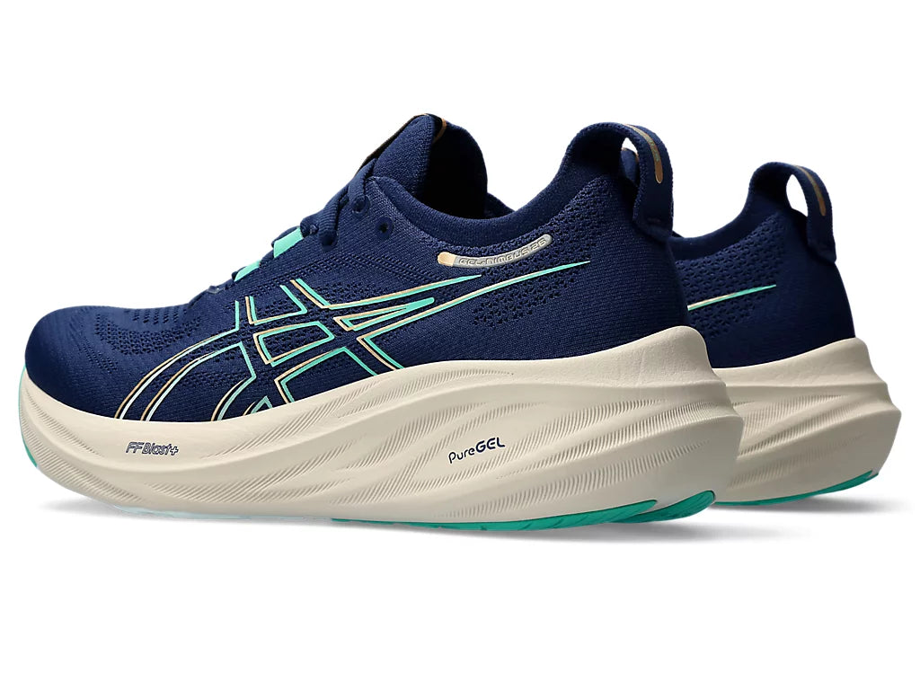 Asics Women's GEL-NIMBUS 26 Running Shoes in Blue Expanse/Aurora Green