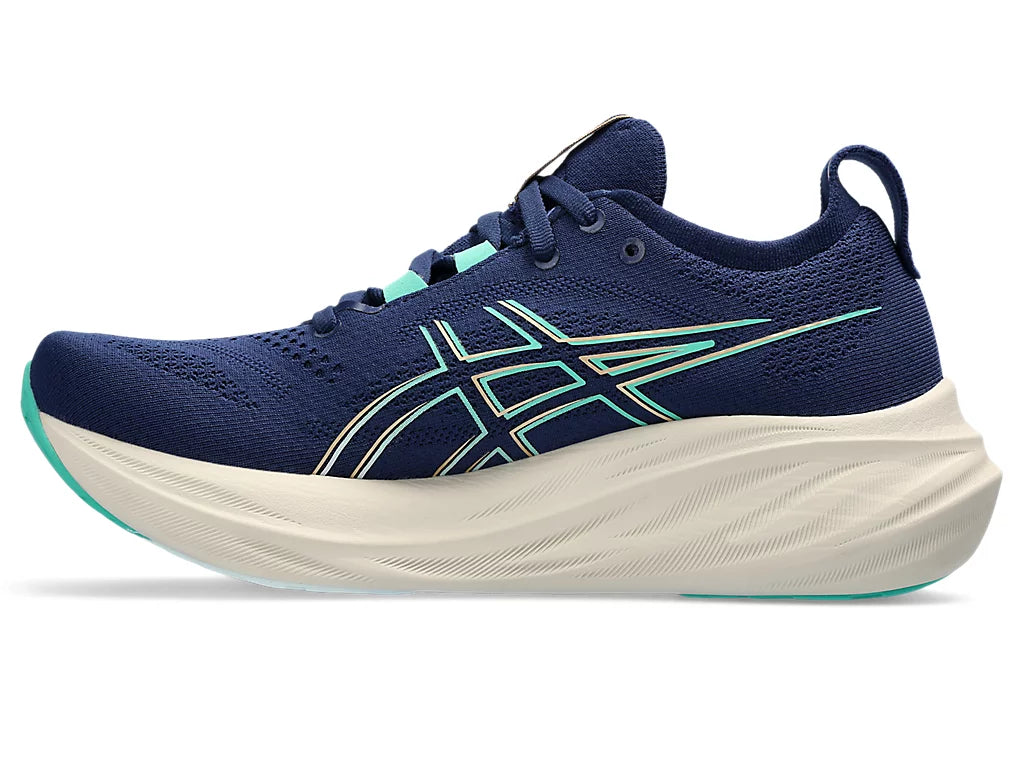 Asics Women's GEL-NIMBUS 26 Running Shoes in Blue Expanse/Aurora Green