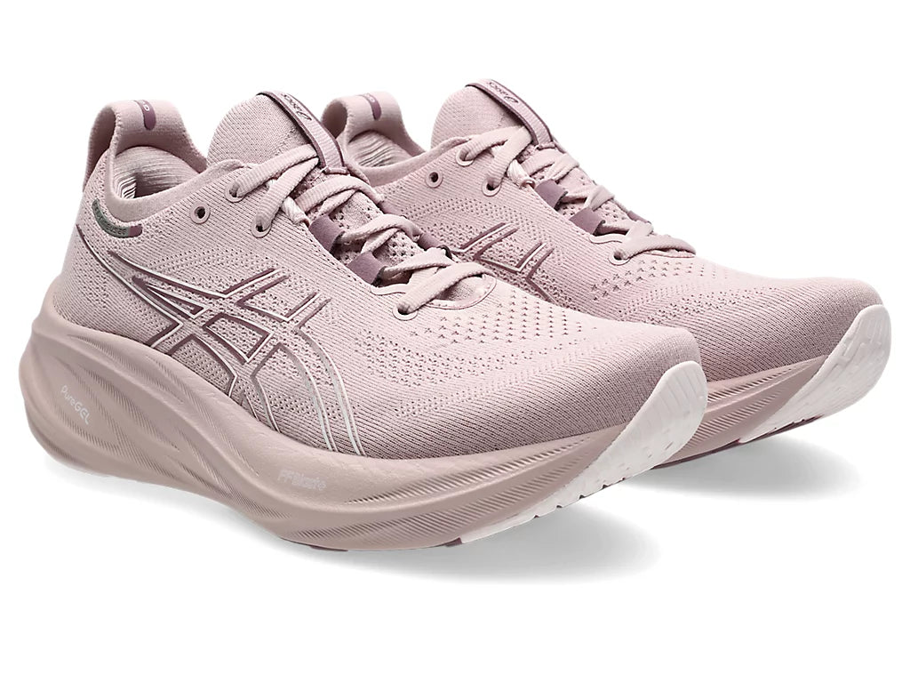 Asics Women's GEL-NIMBUS 26 Running Shoes in Watershed Rose/White