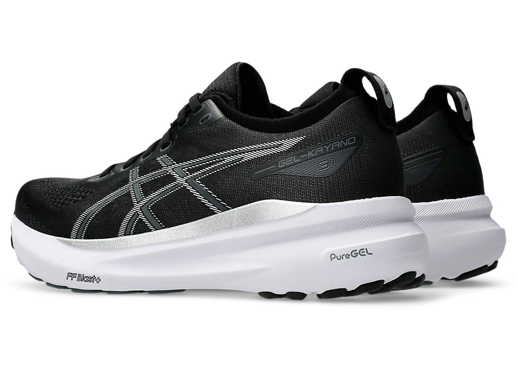 Asics Women's GEL-KAYANO 31 Wide (D) Running Shoes in Black/Pure Silver