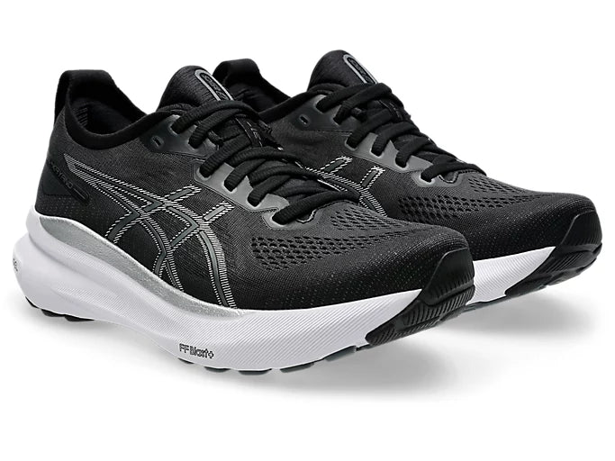 Asics Women's GEL-KAYANO 31 Wide (D) Running Shoes in Black/Pure Silver