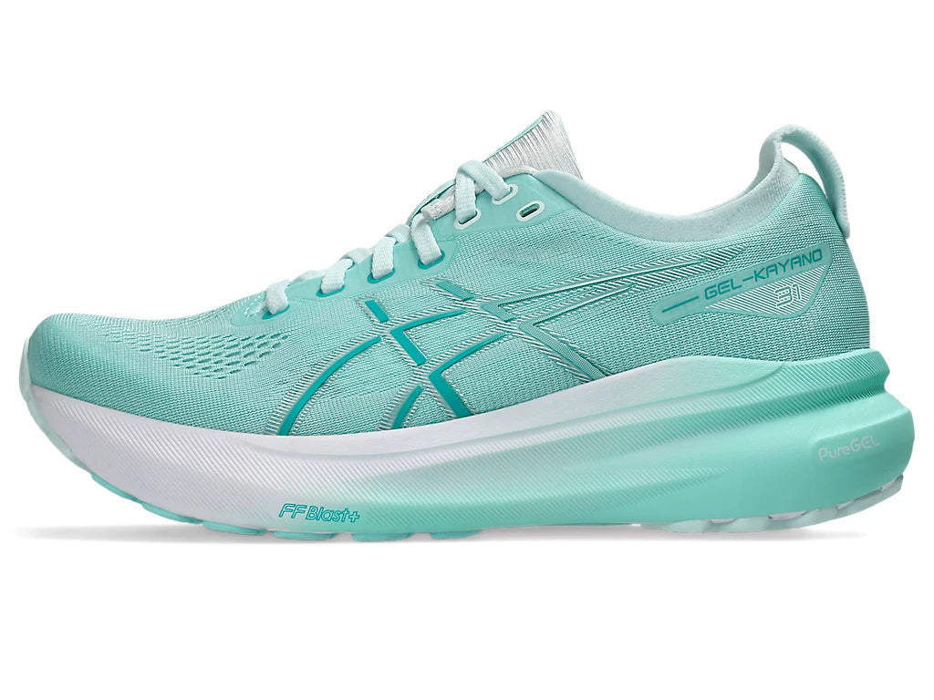 Asics Women's GEL-KAYANO 31 Wide (D) Running Shoes in Illuminate Mint/Pure Silver