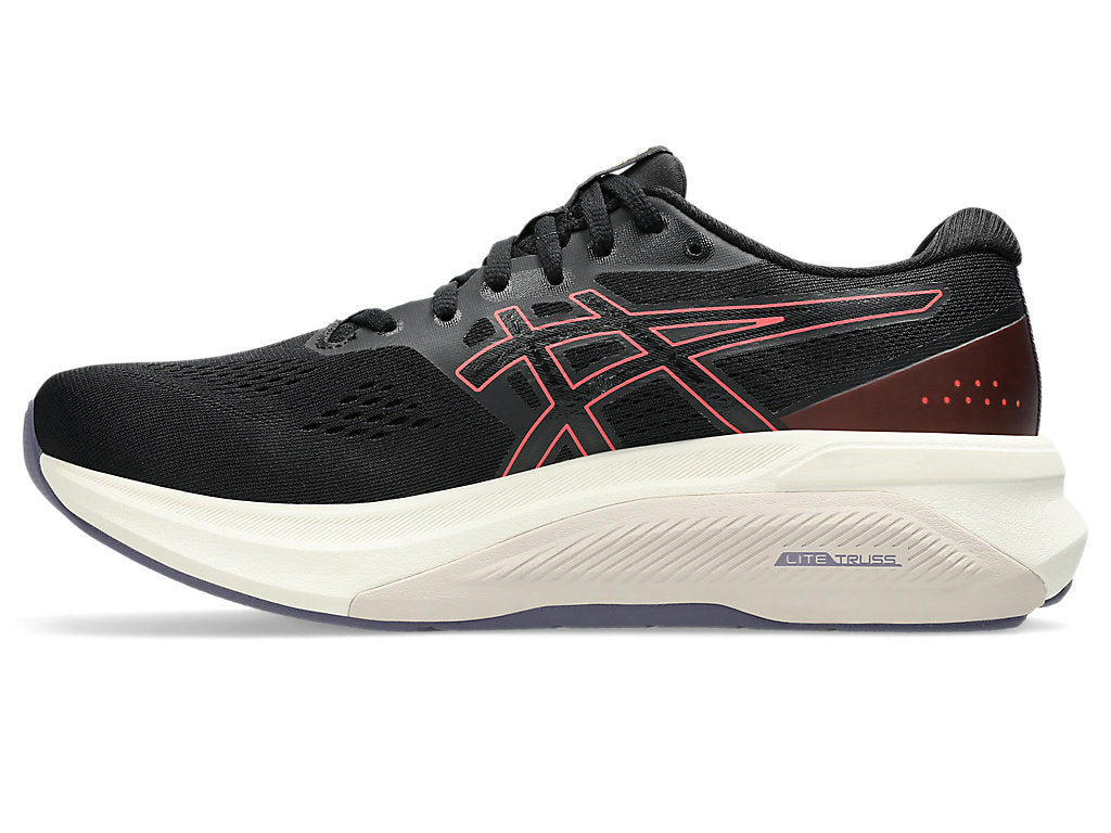 Asics Women's GT-4000 4 Wide (D) Running Shoes in Black/Coral Reef