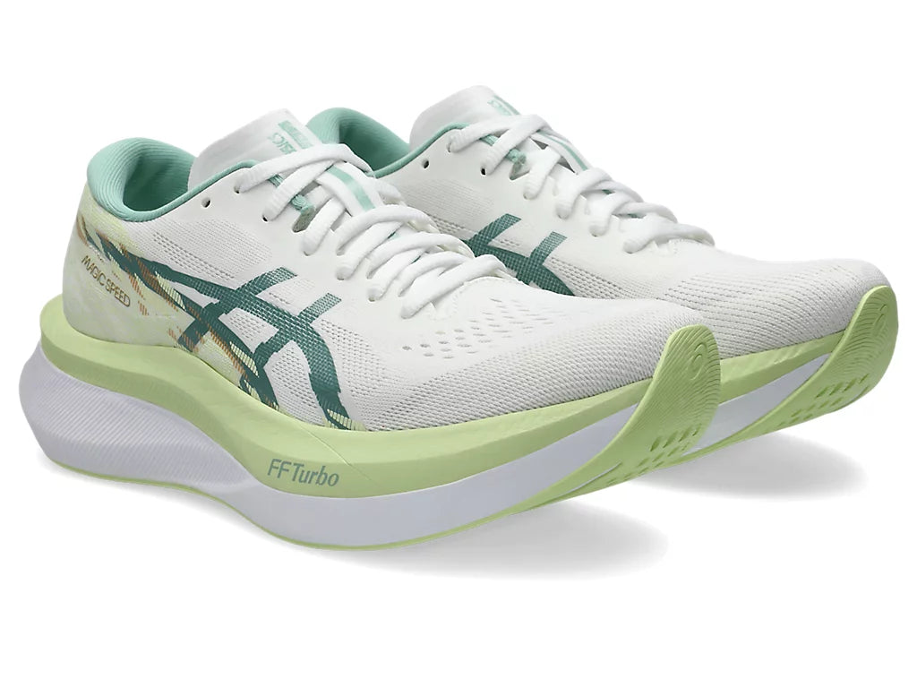 Asics Women's MAGIC SPEED 4 Running Shoes in White/Celadon