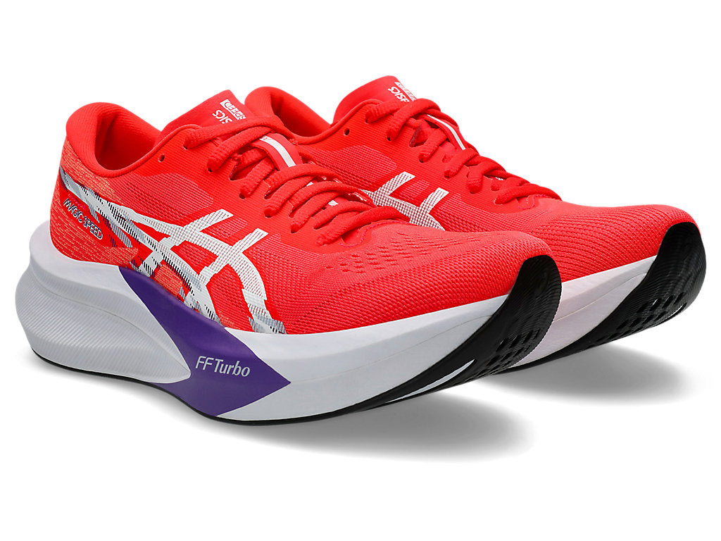 Asics Women's MAGIC SPEED 4 Running Shoes in Flash Red/White
