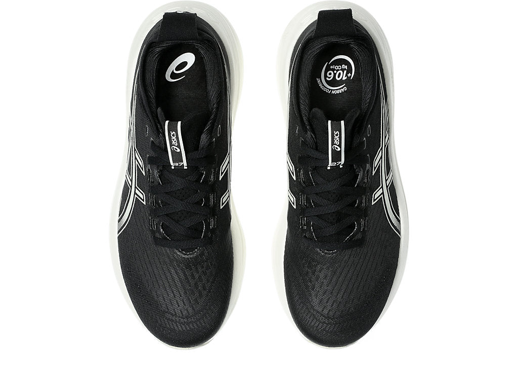 Asics Women's GEL-NIMBUS 27 Wide (D) Running Shoes in Black/Lake Grey