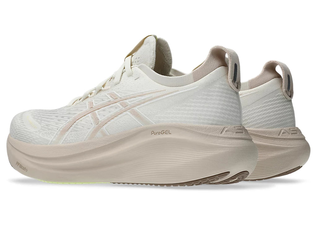 Asics Women's GEL-NIMBUS 27 Running Shoes in Cream/Mineral Beige