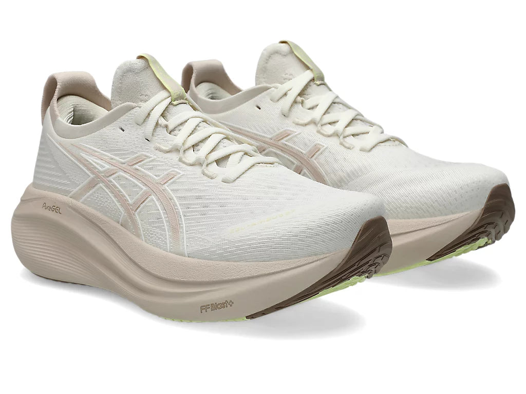 Asics Women's GEL-NIMBUS 27 Running Shoes in Cream/Mineral Beige