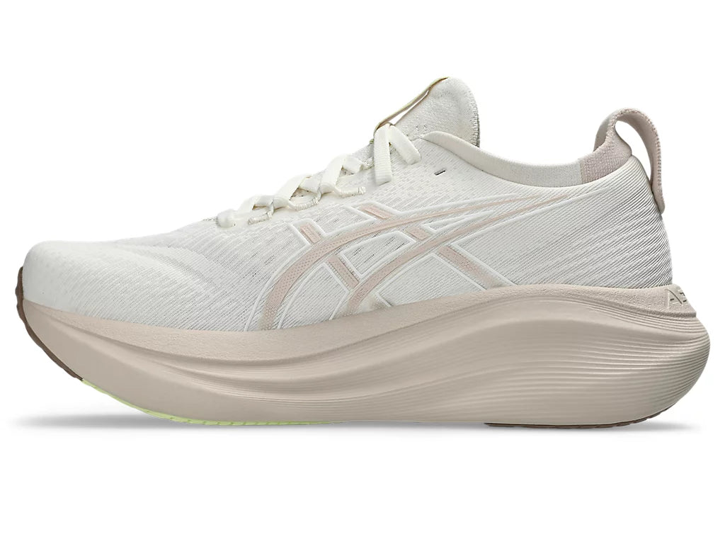 Asics Women's GEL-NIMBUS 27 Running Shoes in Cream/Mineral Beige